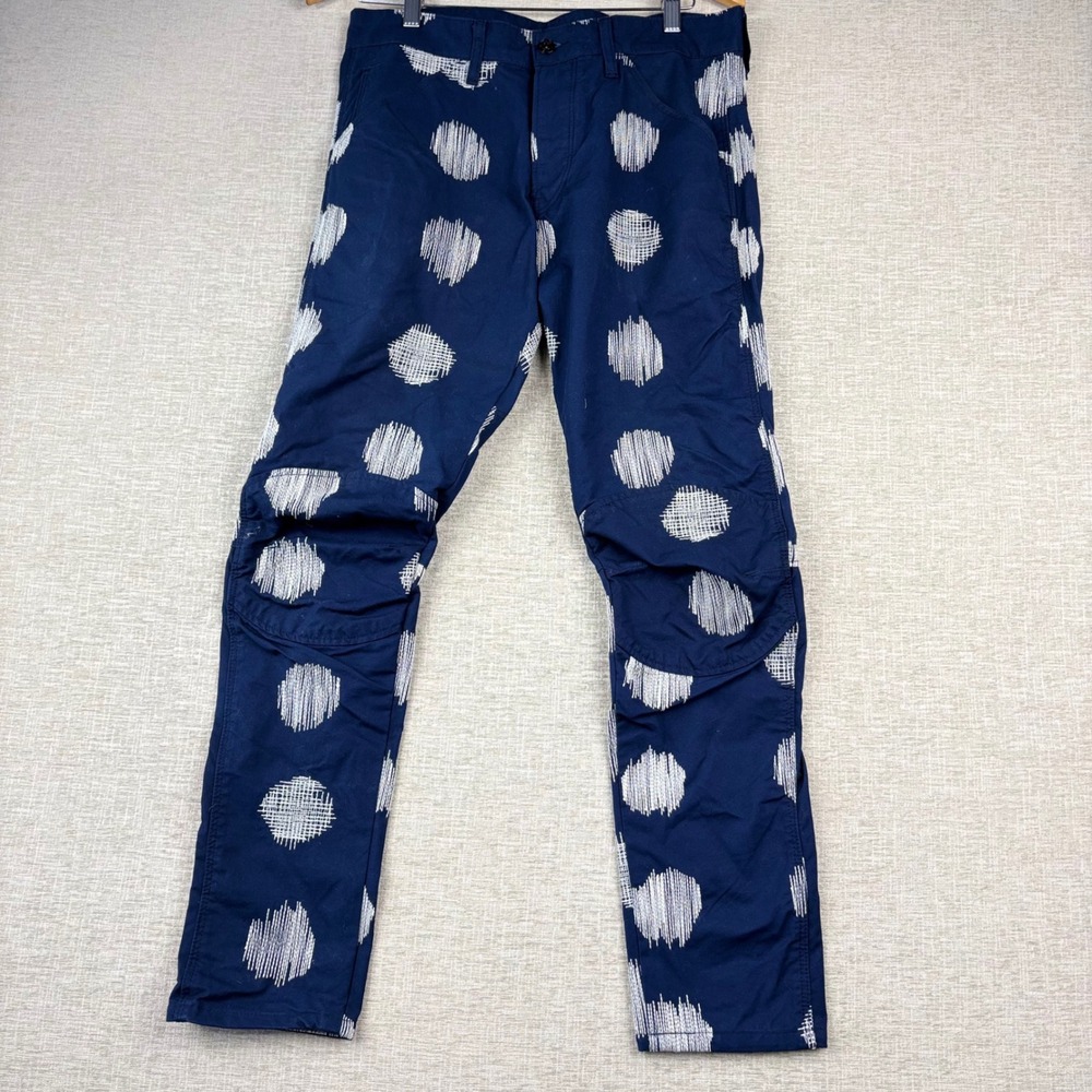 G-Star Raw 3D Mens 31x32 Tapered Navy Blue Embroidered Circle Pants